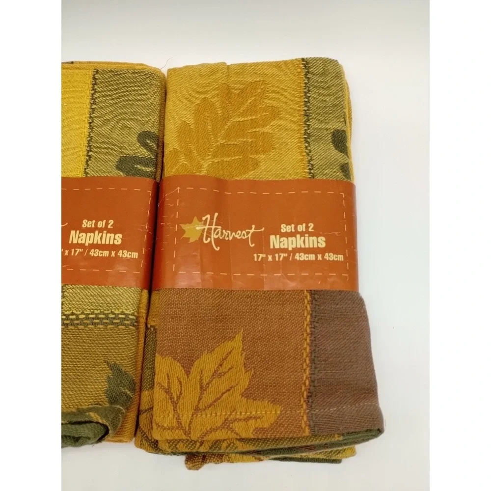 Fall Harvest Cloth Napkin Set Of Four  Napkins 17